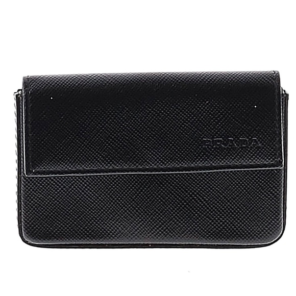 Prada black leather Saffiano card holder with COA - Picture 1 of 11